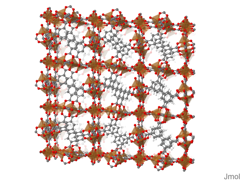 A snapshot of the MOF structure of MOF-505 (NOTT-100)