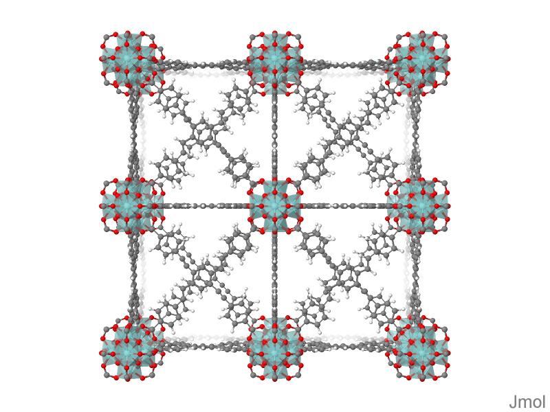 A snapshot of the MOF structure of MOF-535