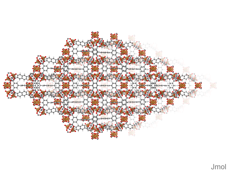 A snapshot of the MOF structure of NOTT-103