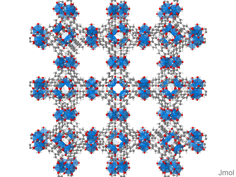 A snapshot of the MOF structure of NU-1700