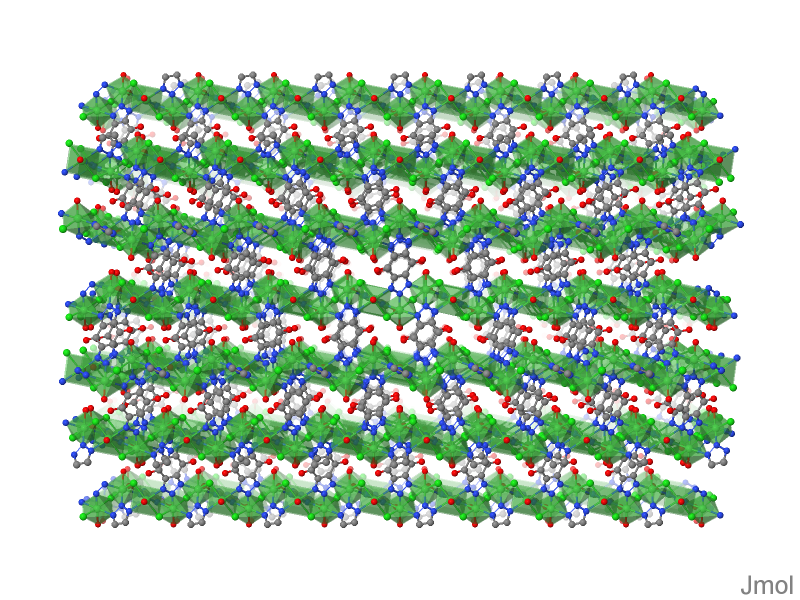A snapshot of the MOF structure of Ni2Cl2BBTQ