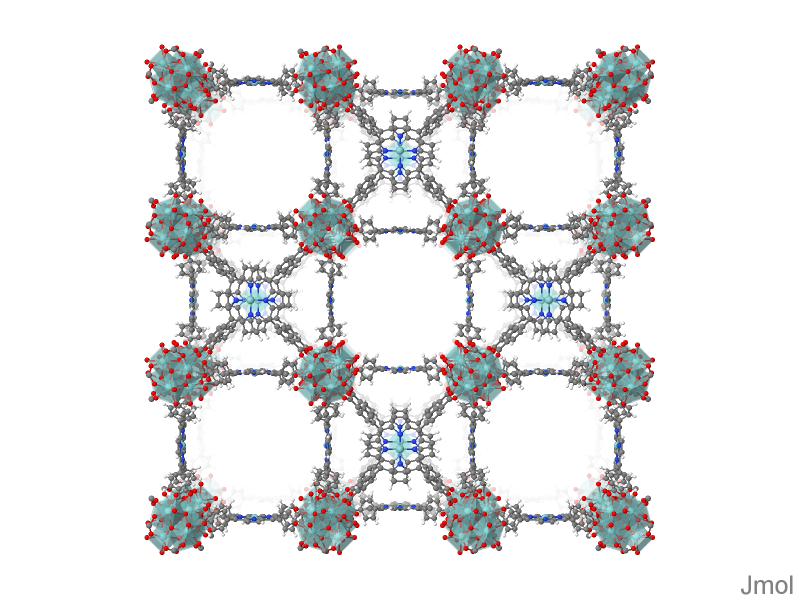 A snapshot of the MOF structure of PCN-224