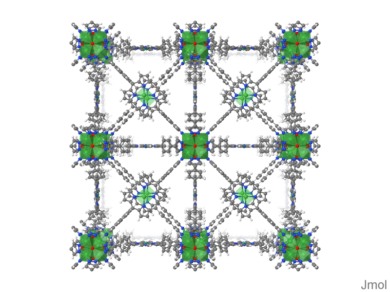 A snapshot of the MOF structure of PCN-602