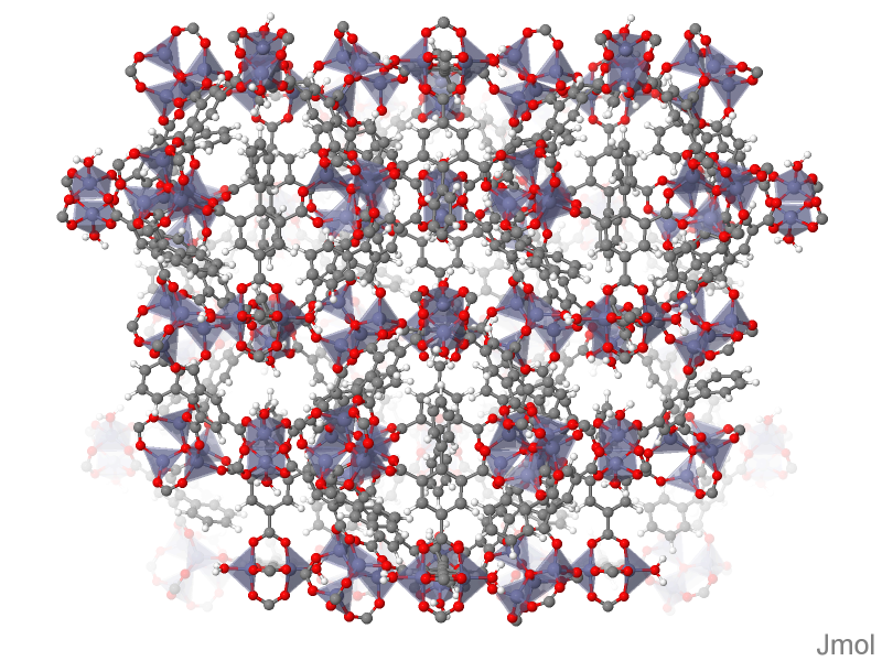 A snapshot of the MOF structure of Zn-MOF-1a