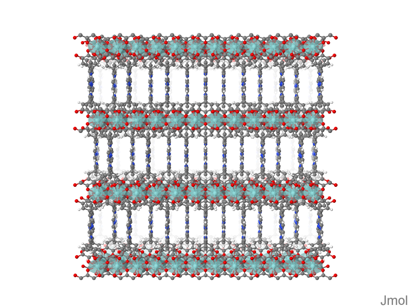A snapshot of the MOF structure of ZrPP-1