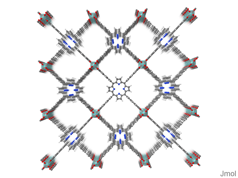 A snapshot of the MOF structure of ZrPP-2